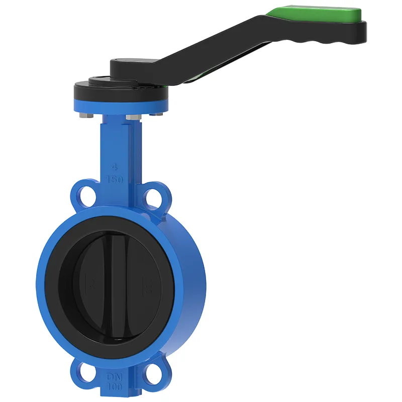 Lever Wafer Concentric Butterfly Valve Karet Diantrekake Disc