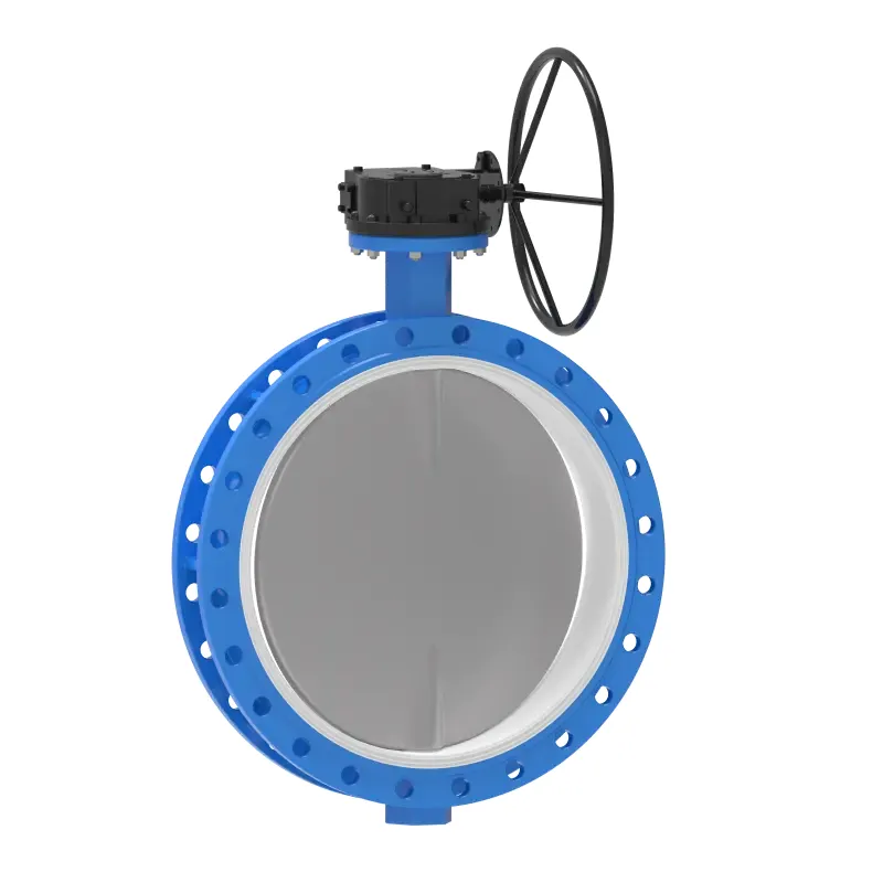U-Type Flange PTFE Diantrekake Butterfly Valve